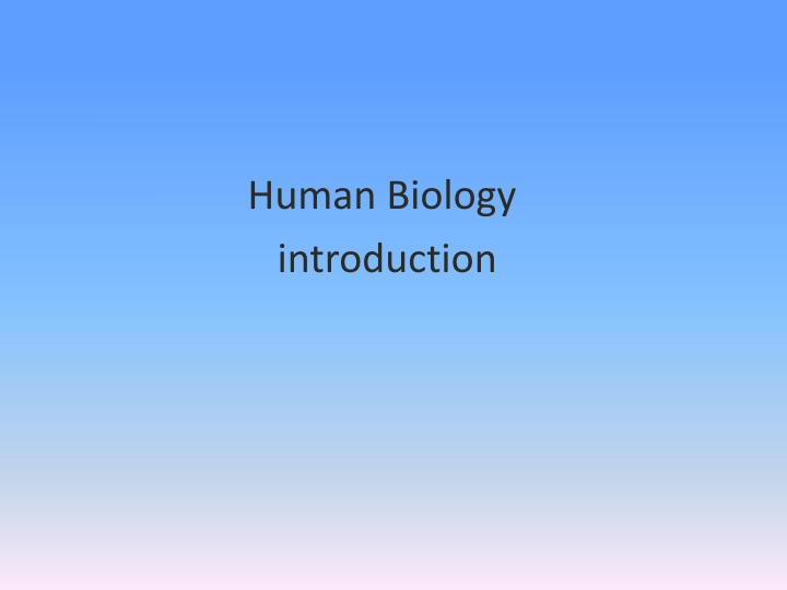 human biology introduction