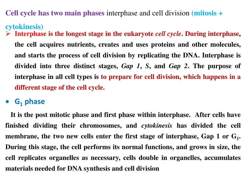 cell cycle has two main phases interphase