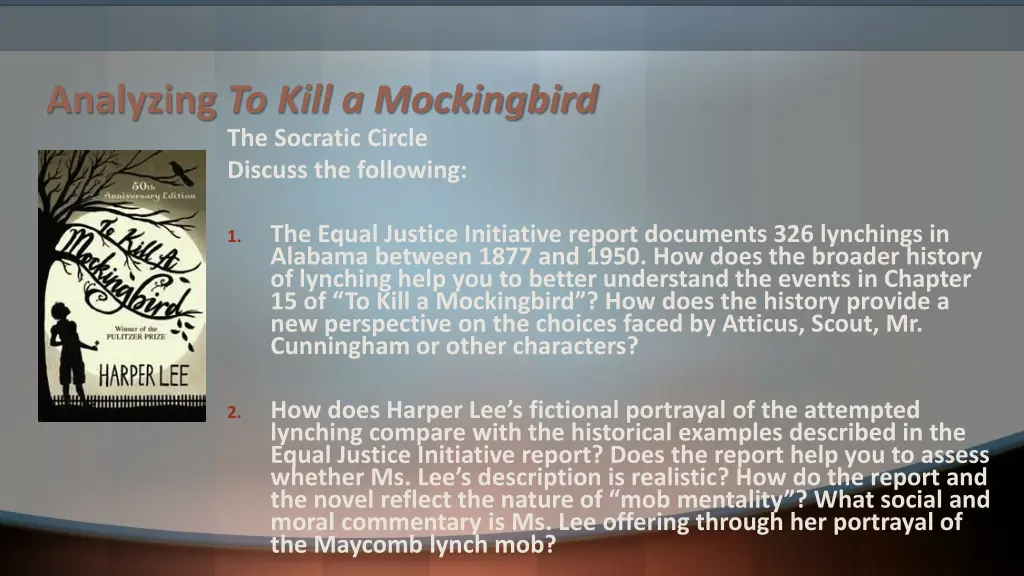 analyzing to kill a mockingbird the socratic
