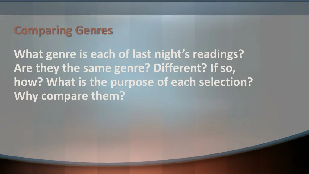 comparing genres