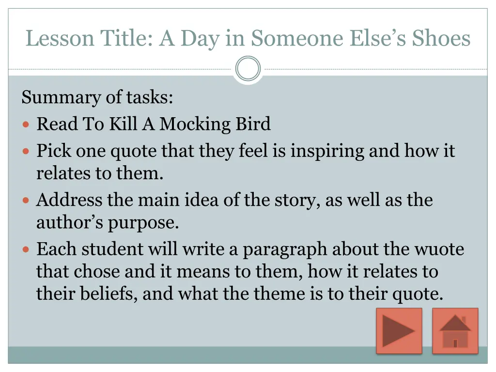 lesson title a day in someone else s shoes