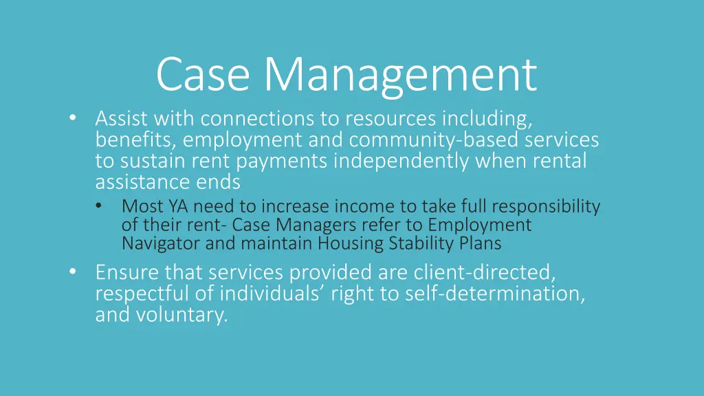 case management assist with connections