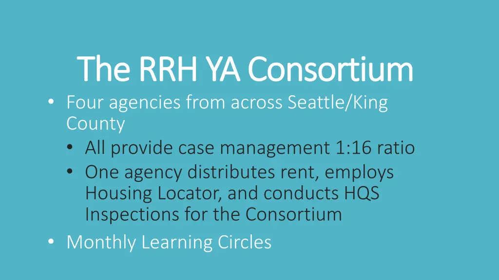 the rrh ya consortium the rrh ya consortium four