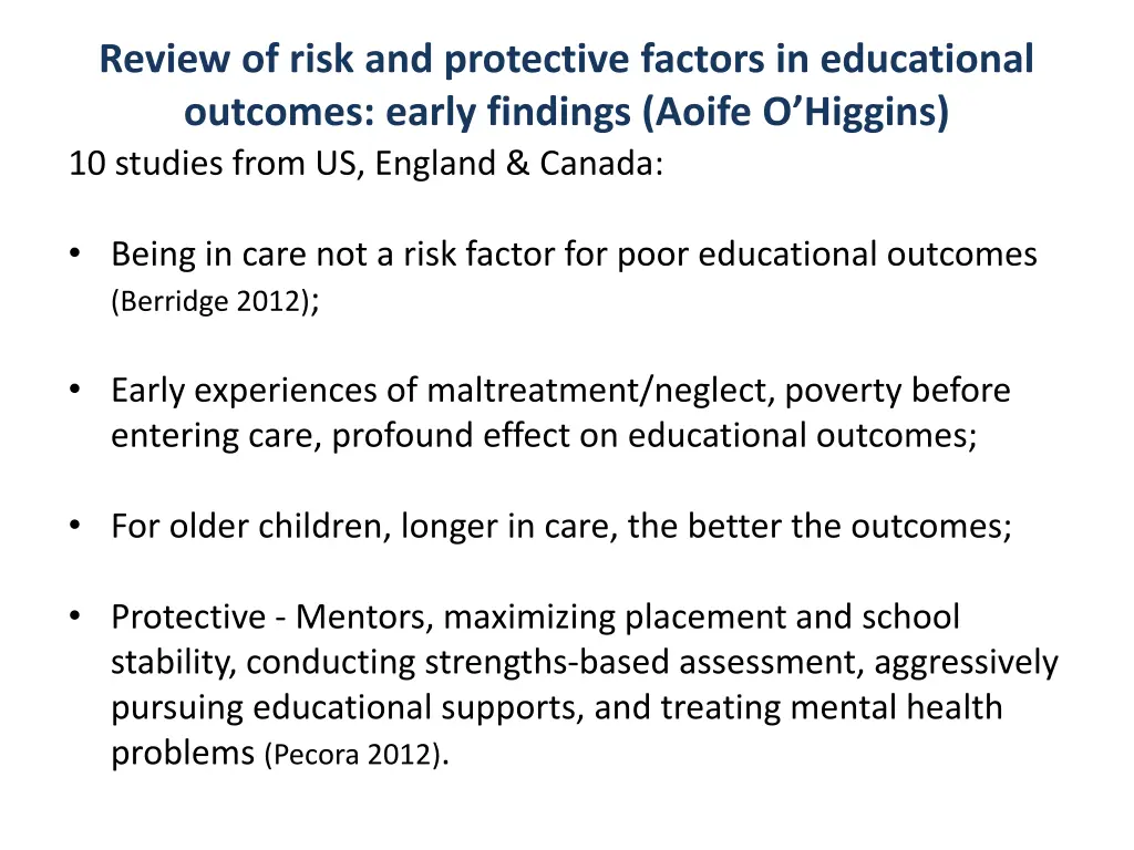 review of risk and protective factors
