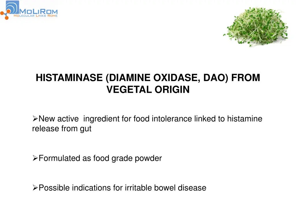 histaminase diamine oxidase dao from vegetal