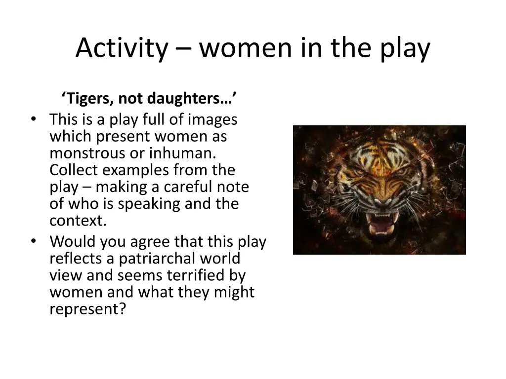 activity women in the play