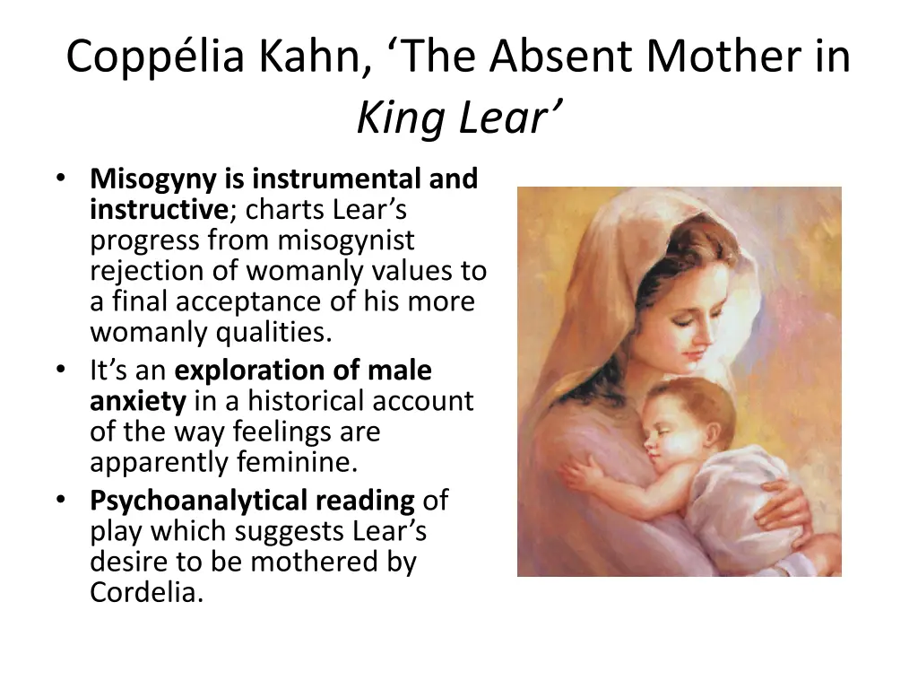 copp lia kahn the absent mother in king lear