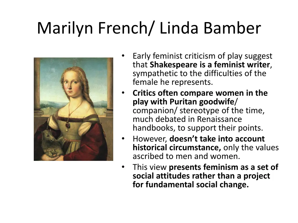 marilyn french linda bamber