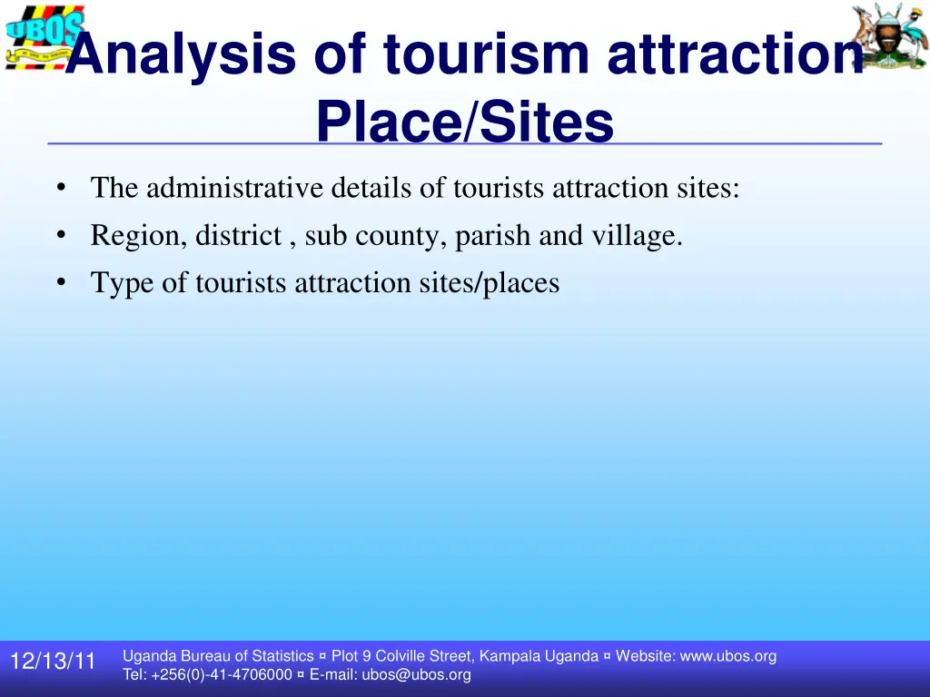 analysis of tourism attraction place sites