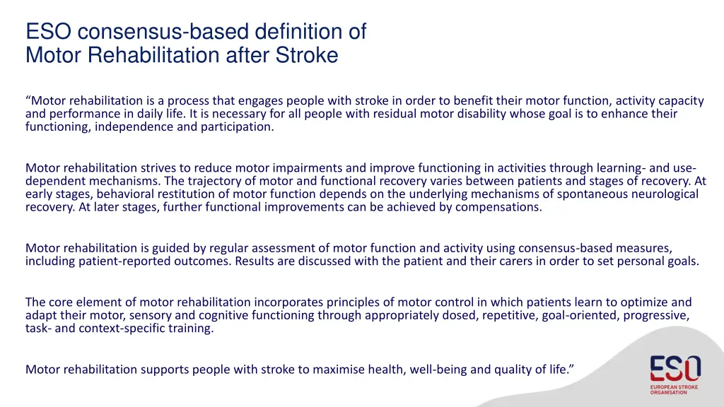 eso consensus based definition of motor