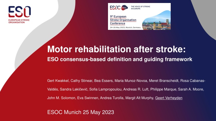 motor rehabilitation after stroke eso consensus