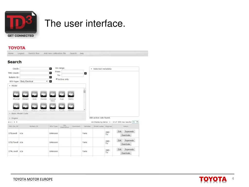 the user interface