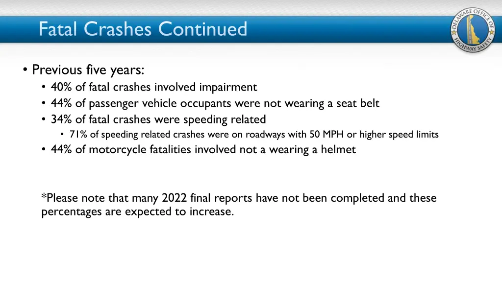 fatal crashes continued