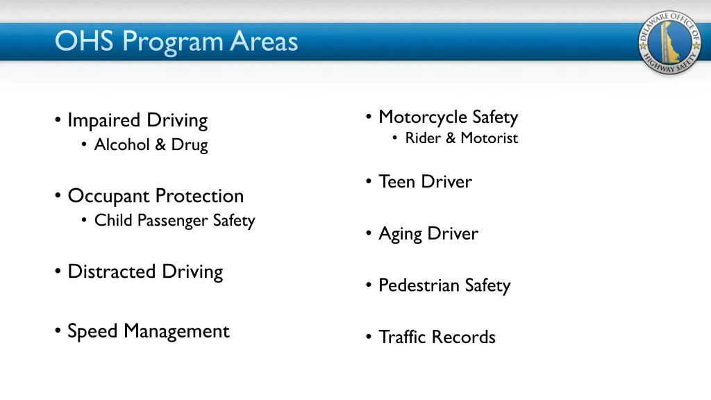 ohs program areas