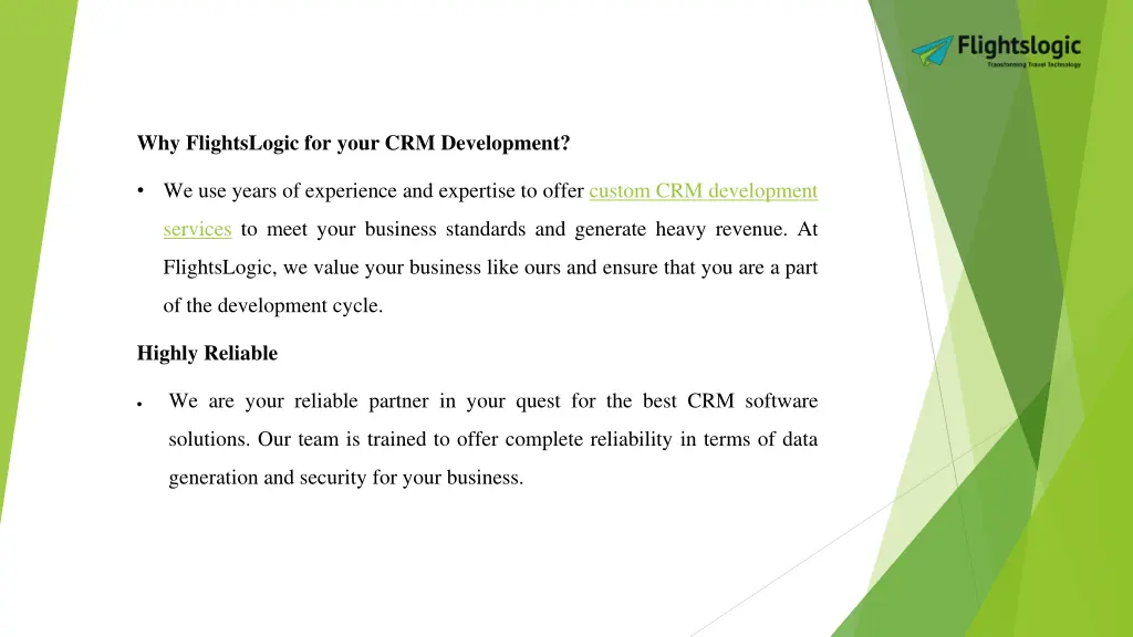 why flightslogic for your crm development