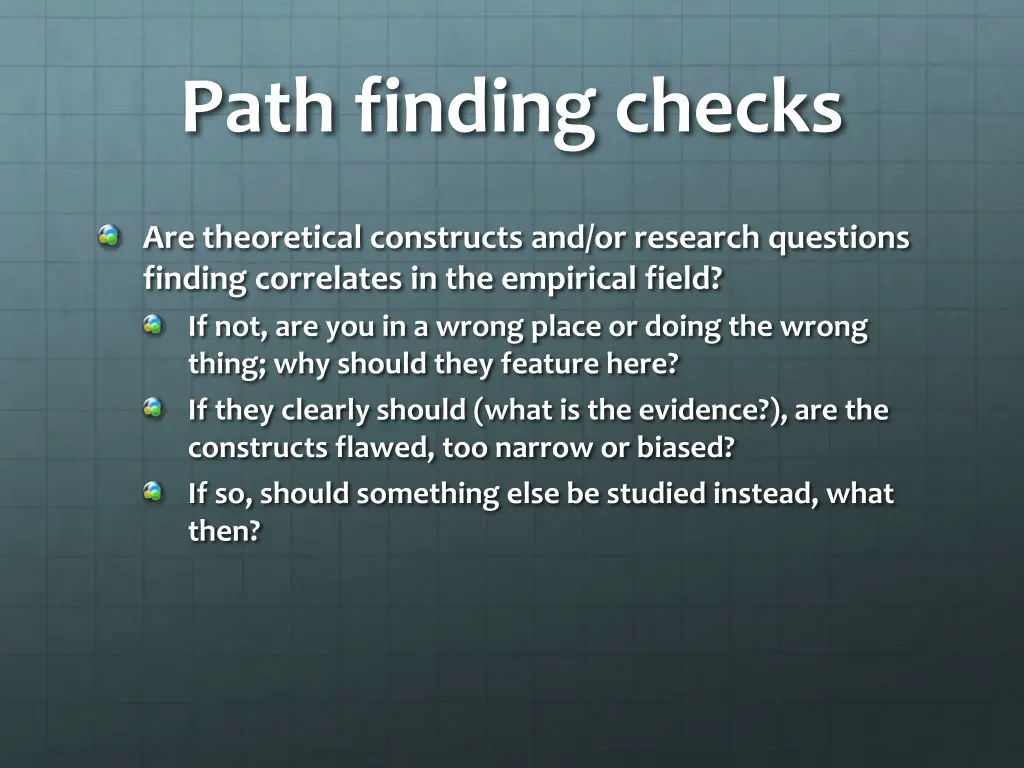 path finding checks