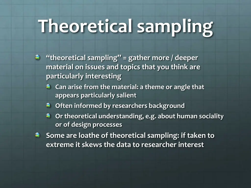 theoretical sampling