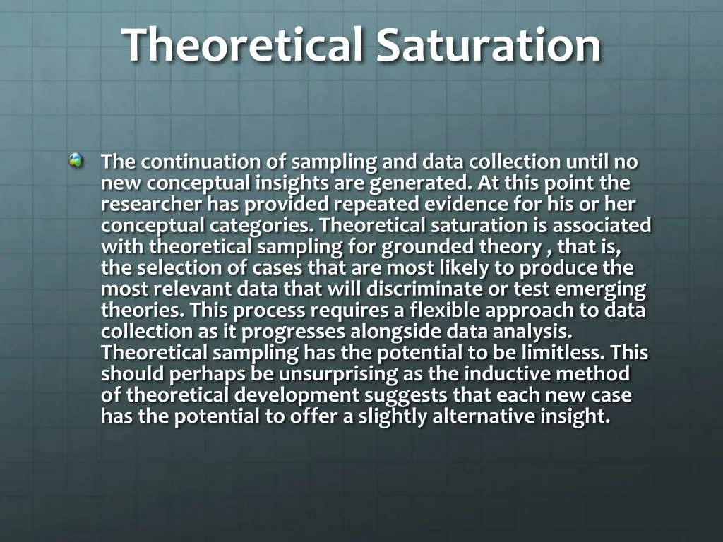 theoretical saturation