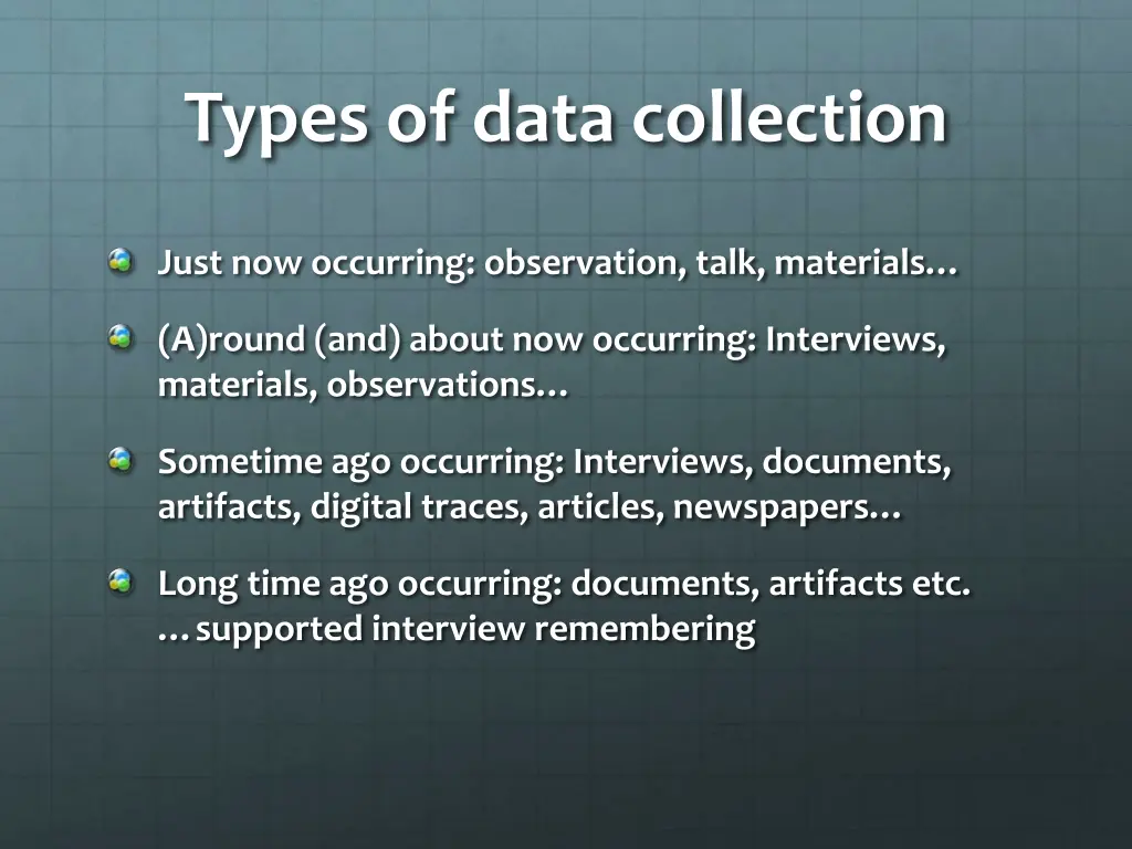 types of data collection