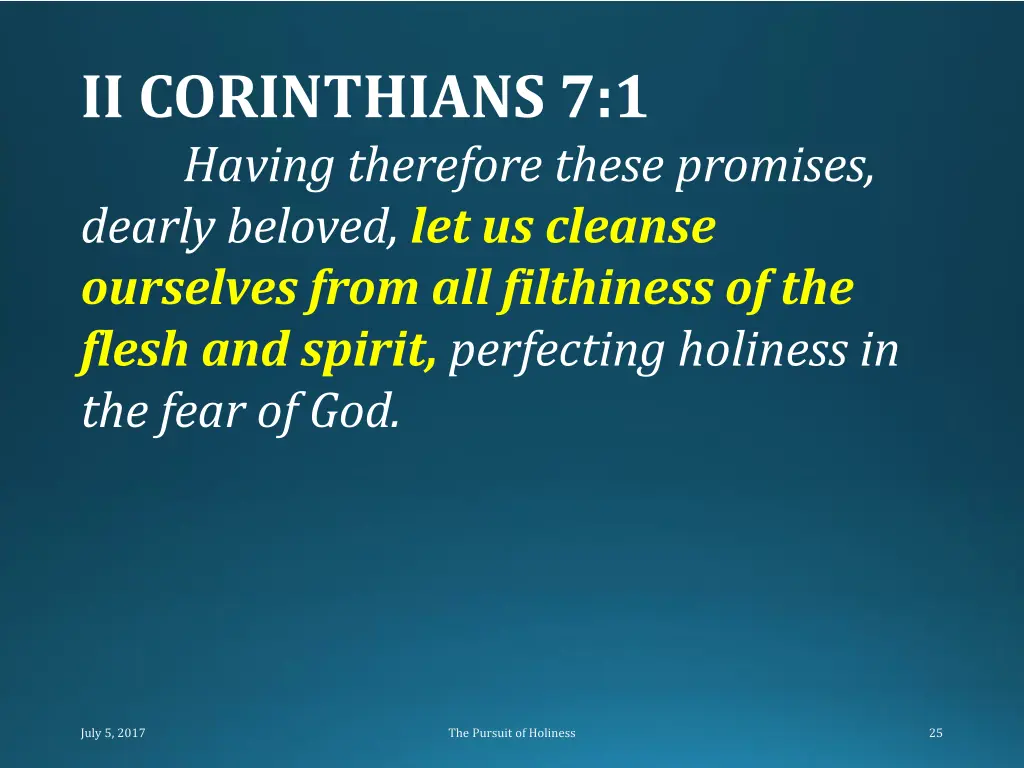 ii corinthians 7 1 having therefore these