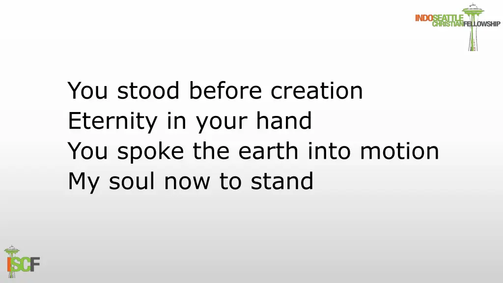 you stood before creation eternity in your hand