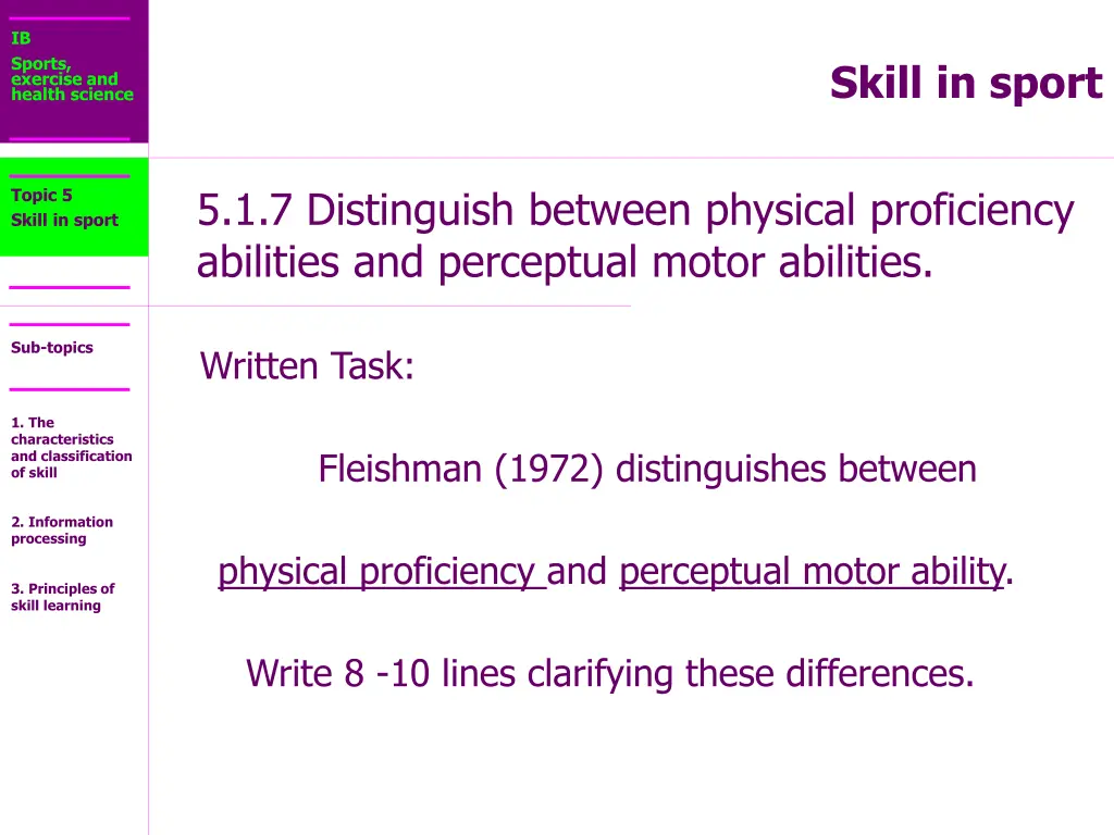 ib sports exercise and health science 25