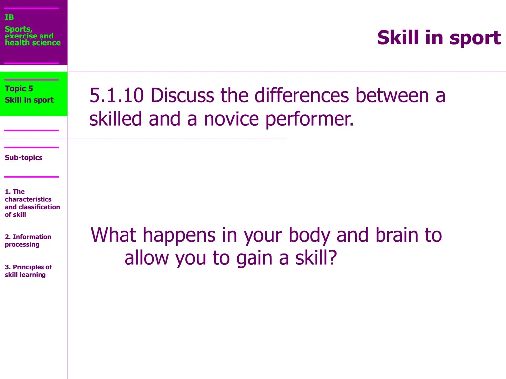 ib sports exercise and health science 30