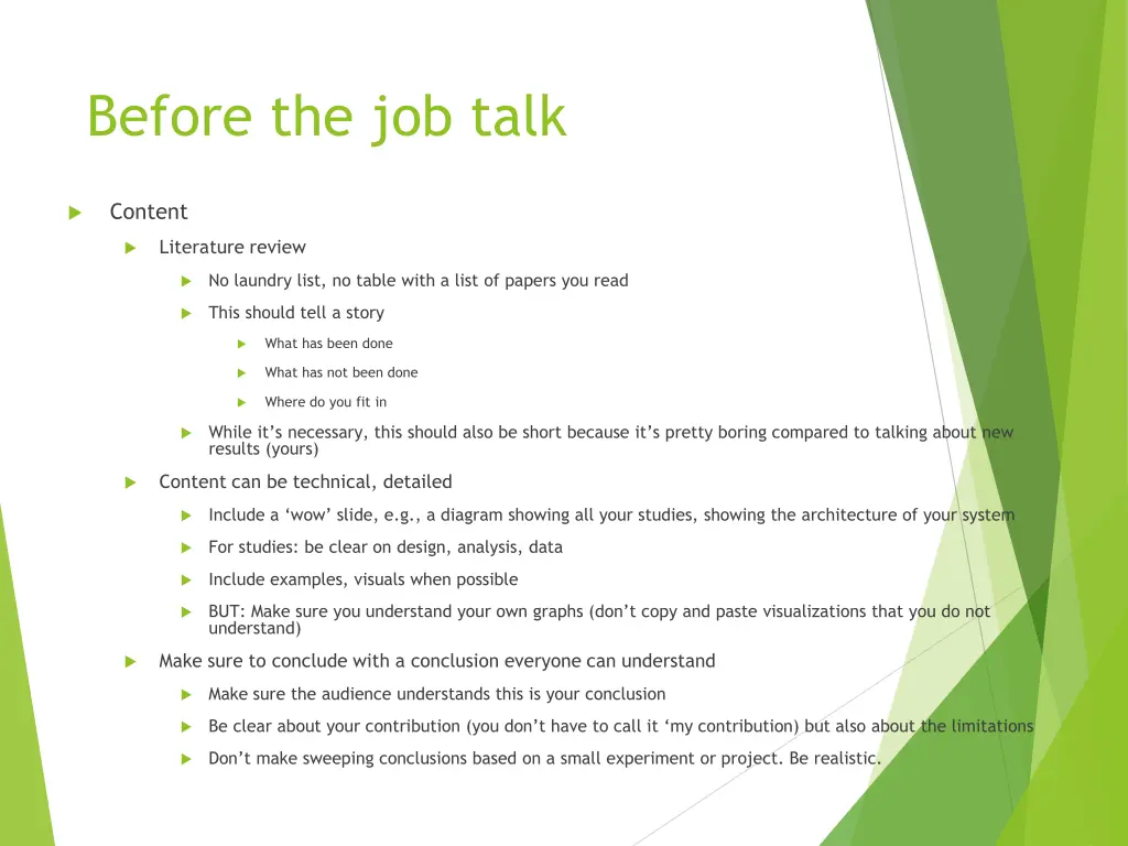 before the job talk 2