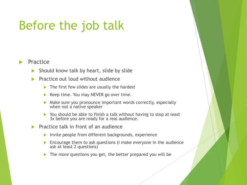 before the job talk 3