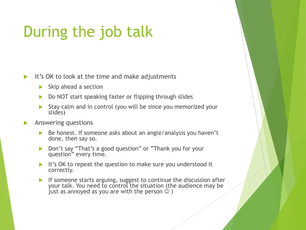 during the job talk 1