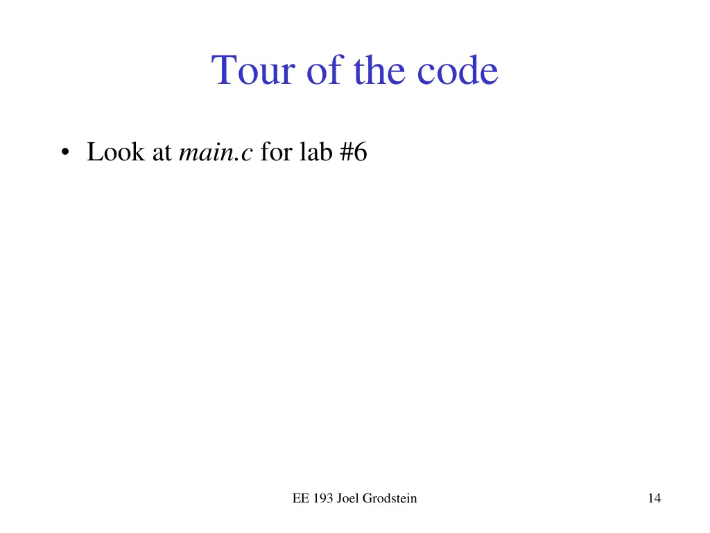 tour of the code
