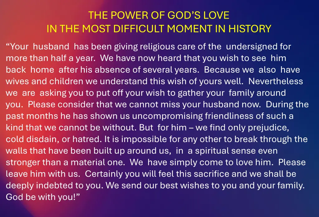 the power of god s love in the most difficult
