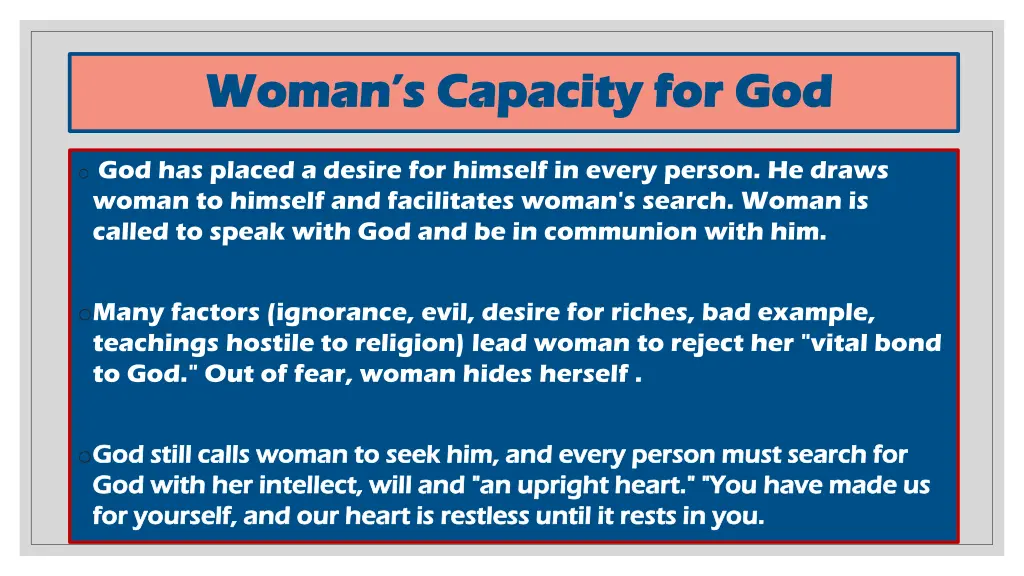 woman s capacity for god woman s capacity for god