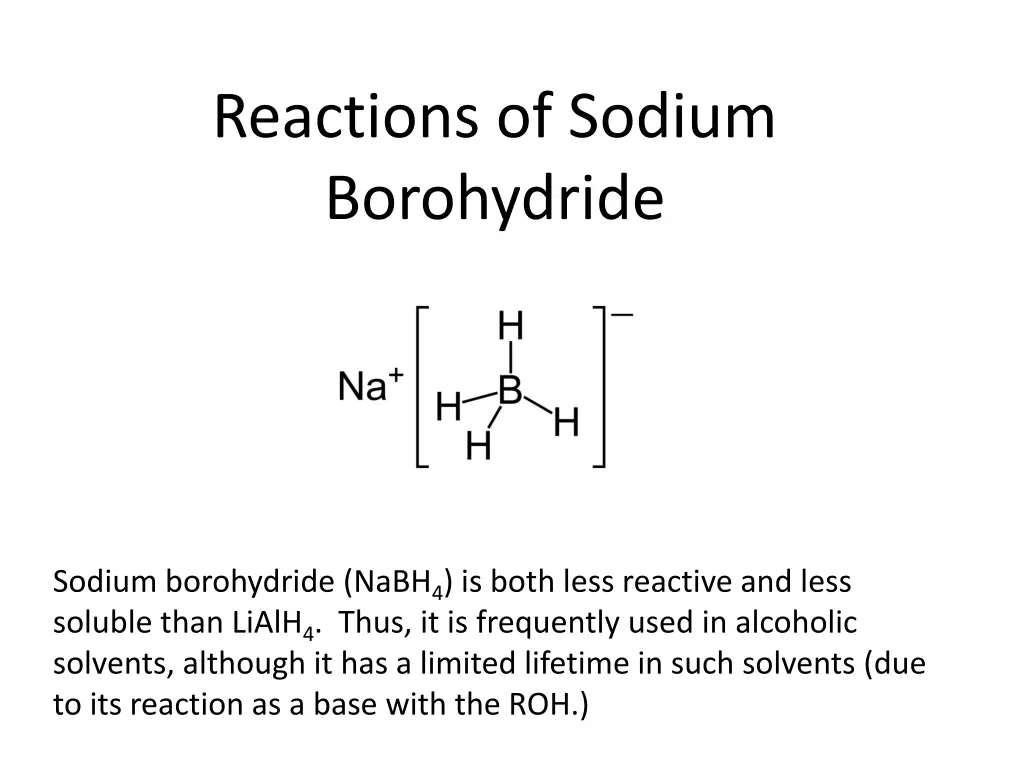 reactions of sodium borohydride