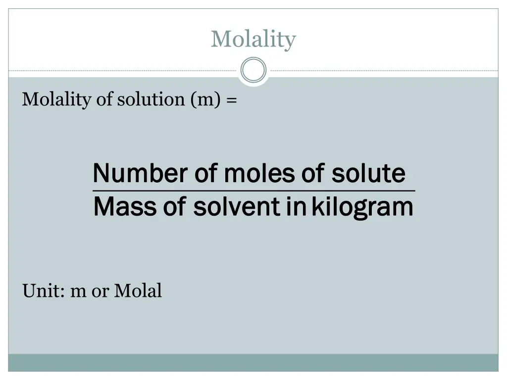 molality