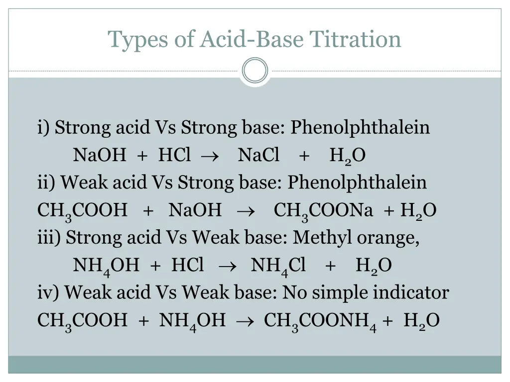 types of acid base titration