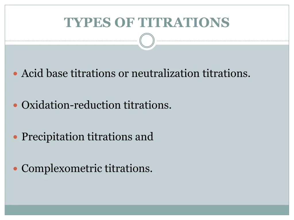 types of titrations