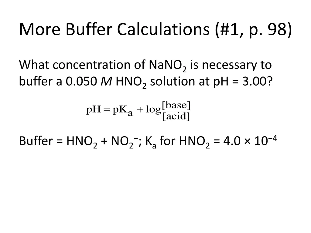 more buffer calculations 1 p 98 1