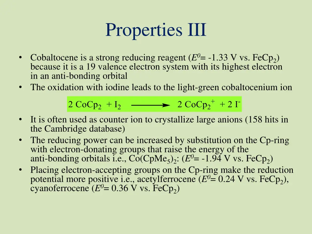 properties iii