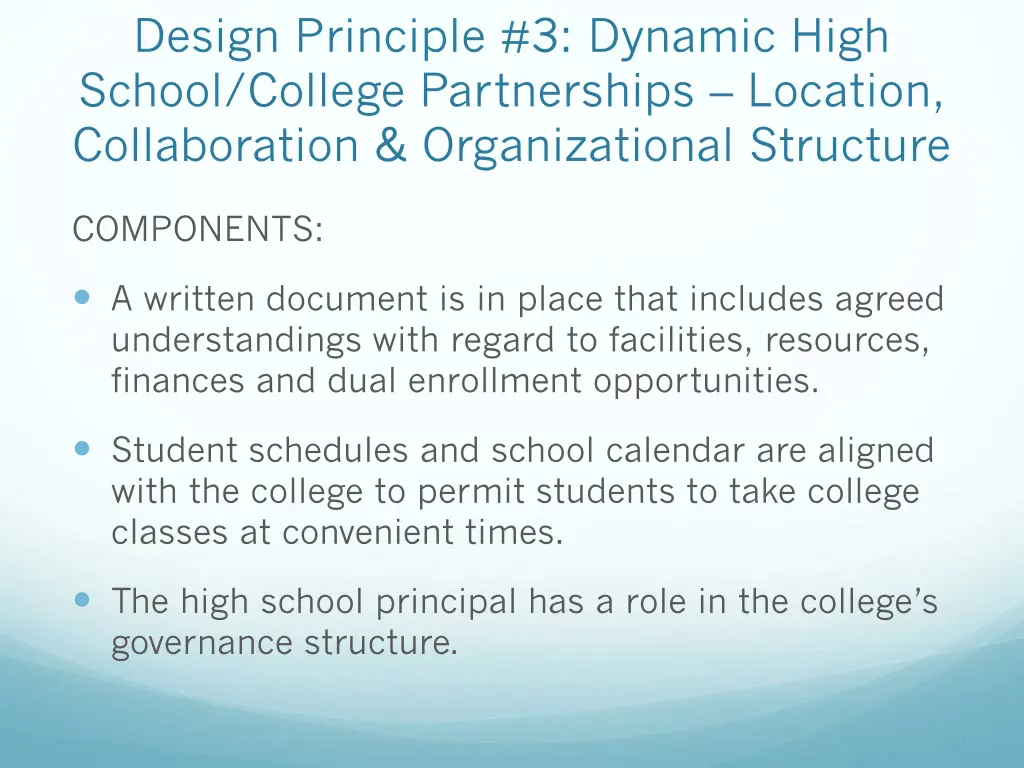 design principle 3 dynamic high school college
