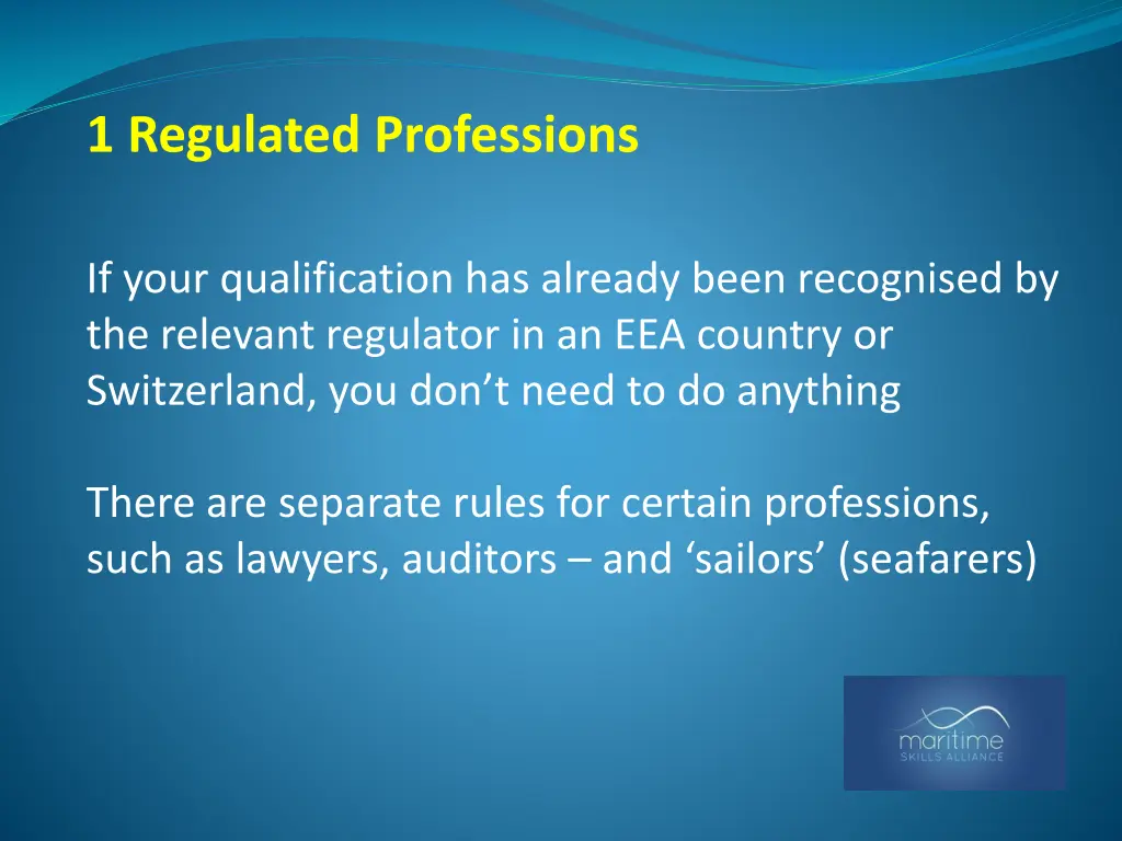 1 regulated professions
