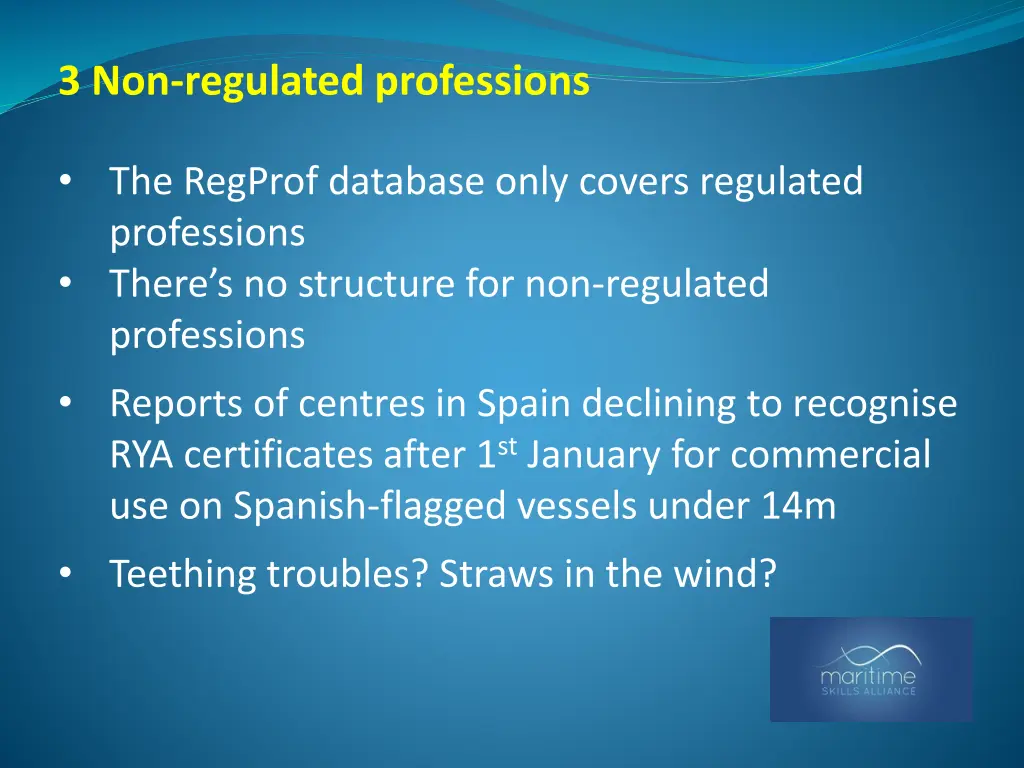 3 non regulated professions
