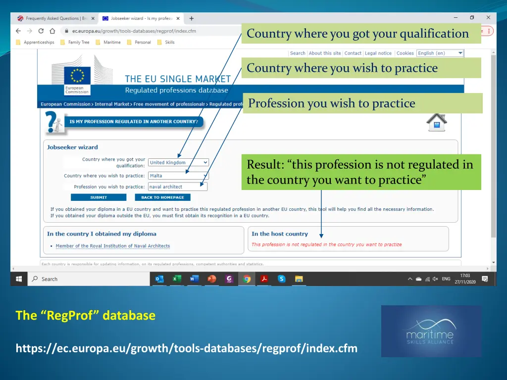 country where you got your qualification