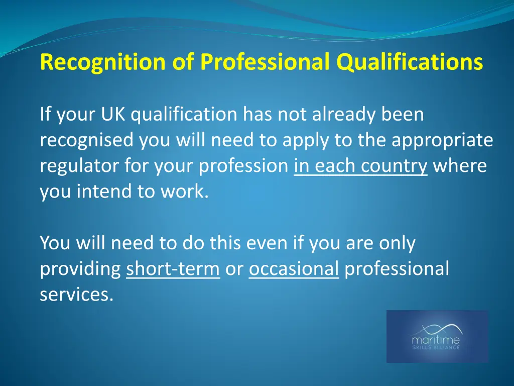 recognition of professional qualifications 1