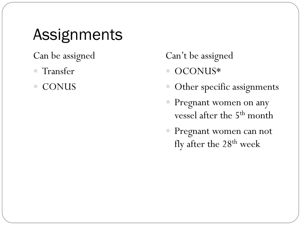 assignments