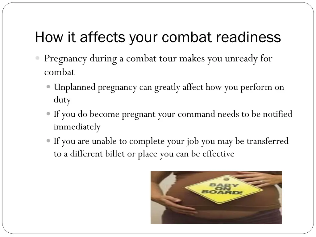 how it affects your combat readiness