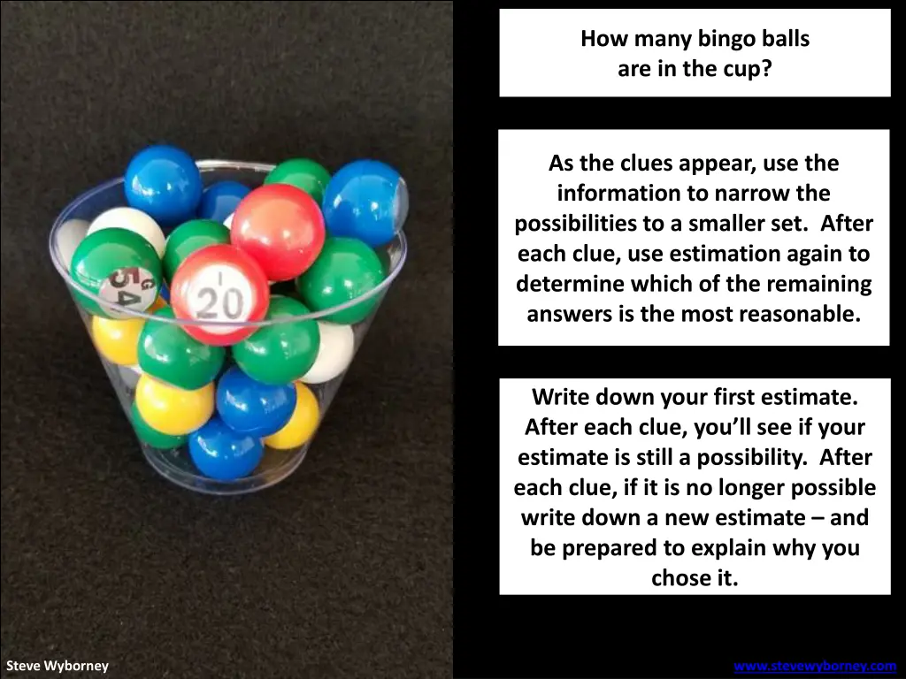 how many bingo balls are in the cup