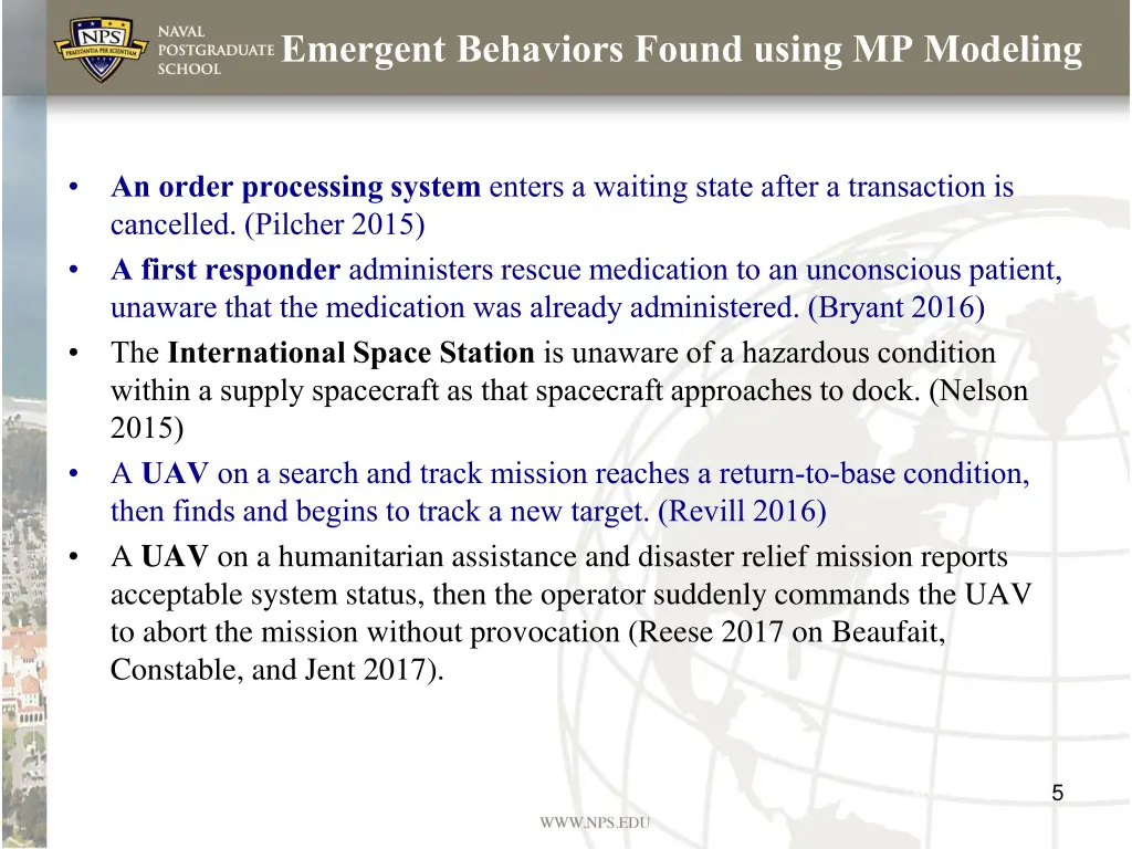emergent behaviors found using mp modeling