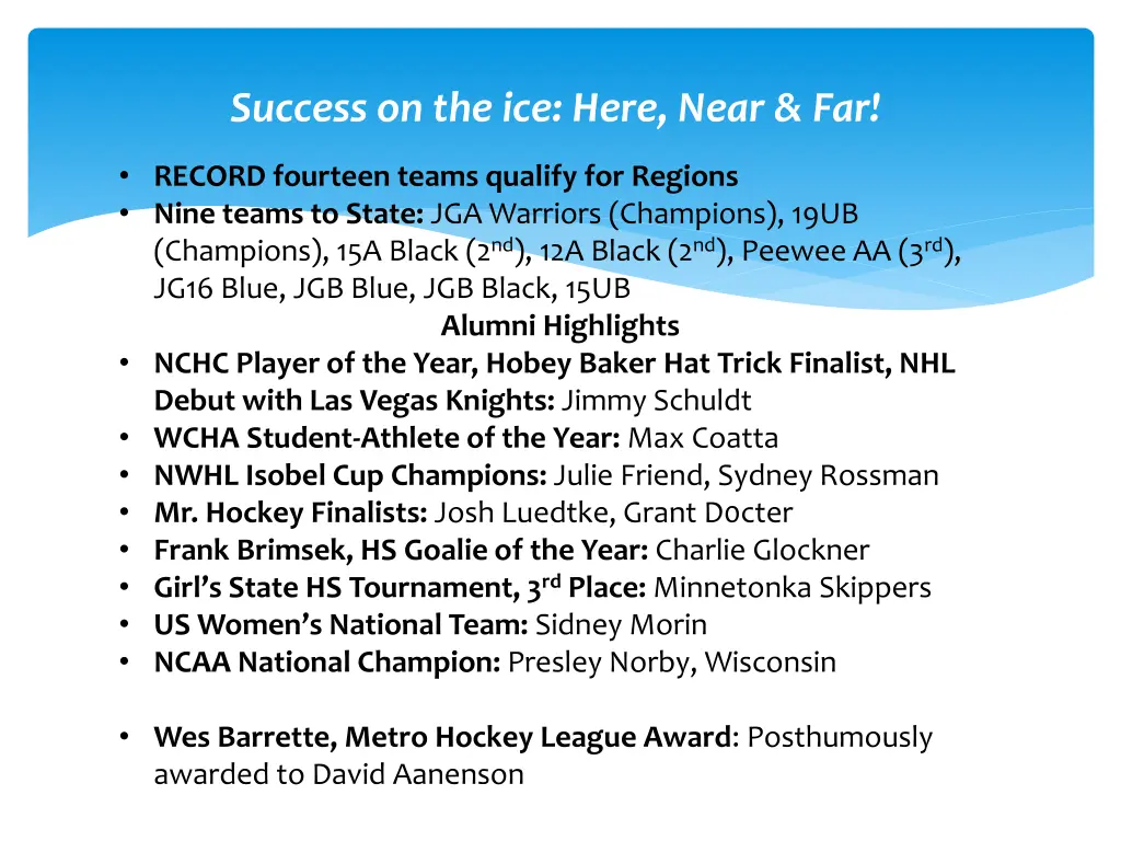 success on the ice here near far