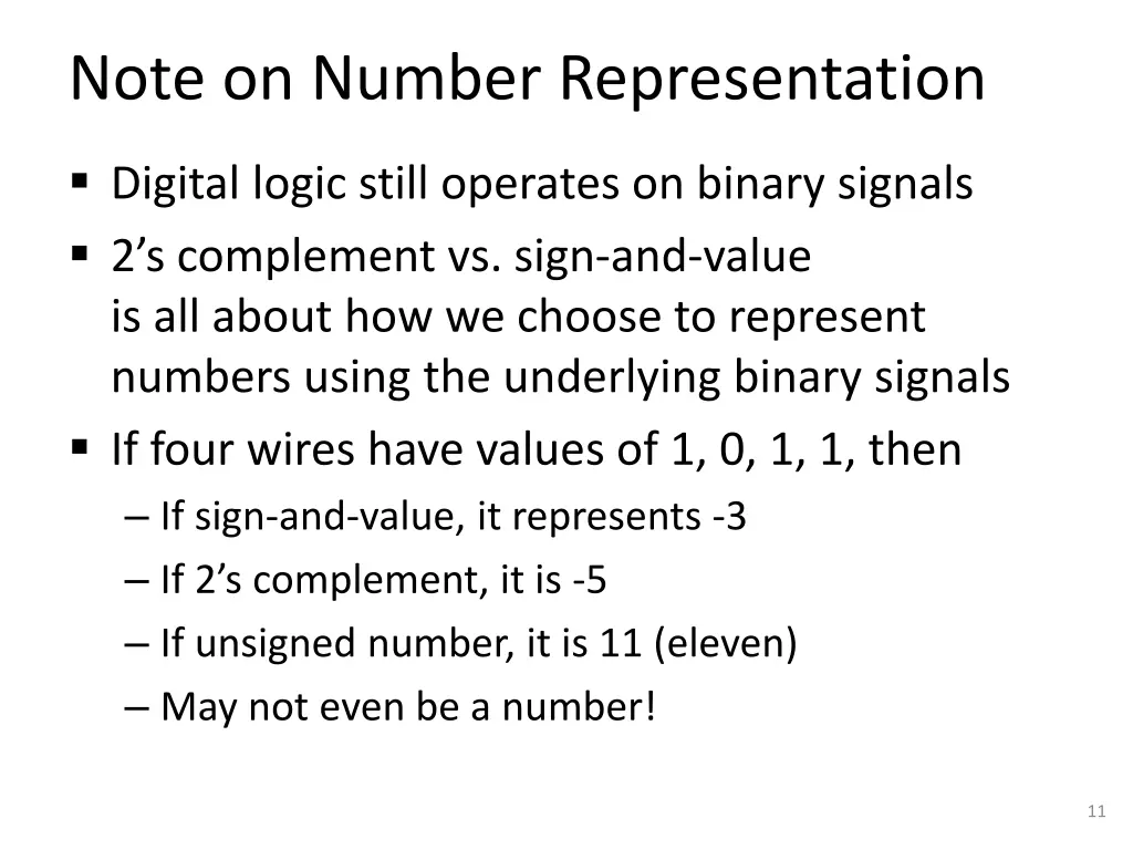 note on number representation